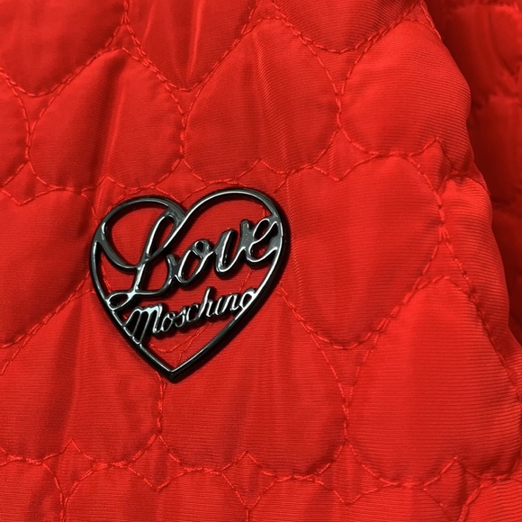 ❤️❤️❤️ Love Moschino reversible logo-print hooded coat size M US or 44 European - Picture 7 of 10
